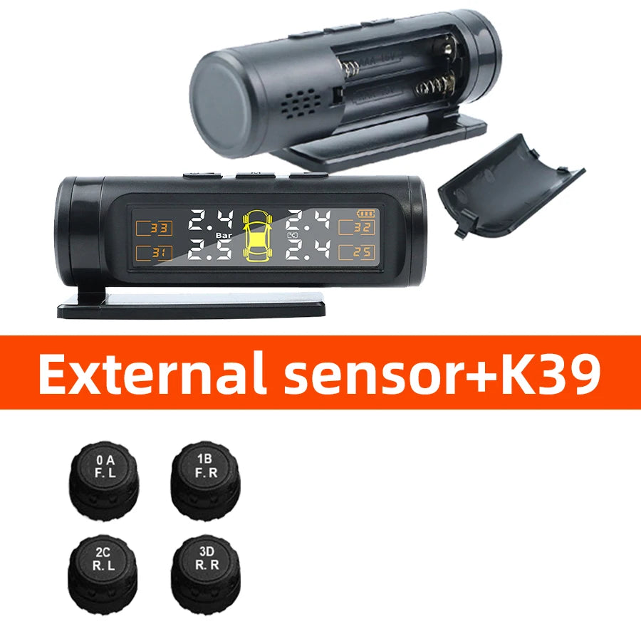 Wireless Tire Pressure Monitoring System Temperature Warning Removable Battery Battery Version 4 Sensors  TPMS Car Tyre Pressure