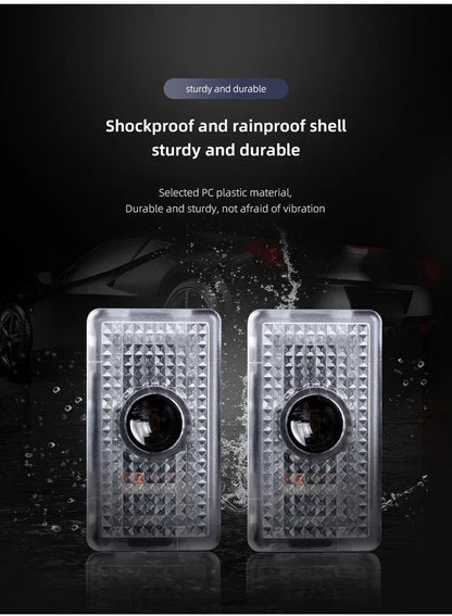 2/4Pcs Car Door Projector Lamps HD LED Welcome Lights Accessories For Tesla Model-Y Model-3 Model-X Model-S Cybertruck Roadster