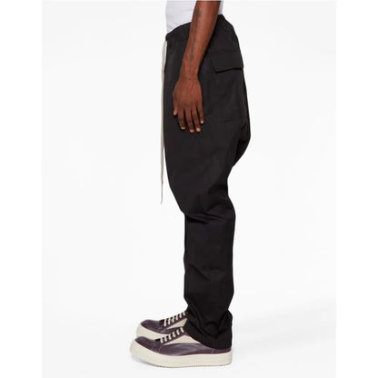 High Street RO Style Cotton Pants Harun Hard Cotton Pants Men's Hanging Crotch Straight Leg Pants Non Elastic Fashion Dark Style
