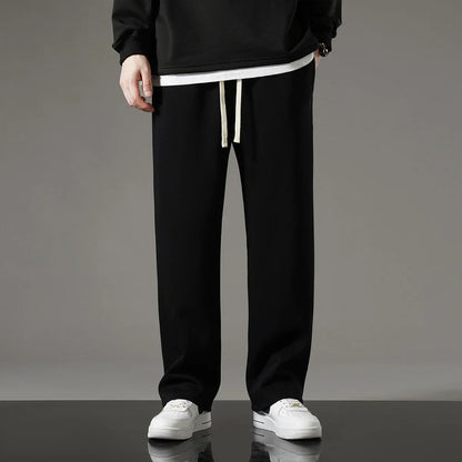 Autumn Men Sweatpants Korean Fashion Sportswear Drawstring Wide Leg Neutral Straight Track Pants Cotton Loose Casual Trousers