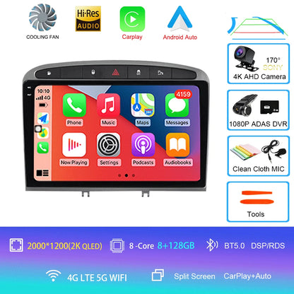 Android 16 Car Radio for Peugeot RCZ 308 SW 2007-2015 408 2012-2020 2DIN Multimedia Navigation GPS Carplay Auto Head Unit WIFI