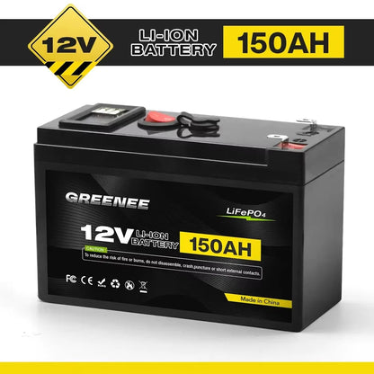 12V 150Ah Lithium LiFePO4 Deep Cycle Battery 4000+ Cycles Rechargeable Battery Lithium Iron Phosphate for Solar Wind Power