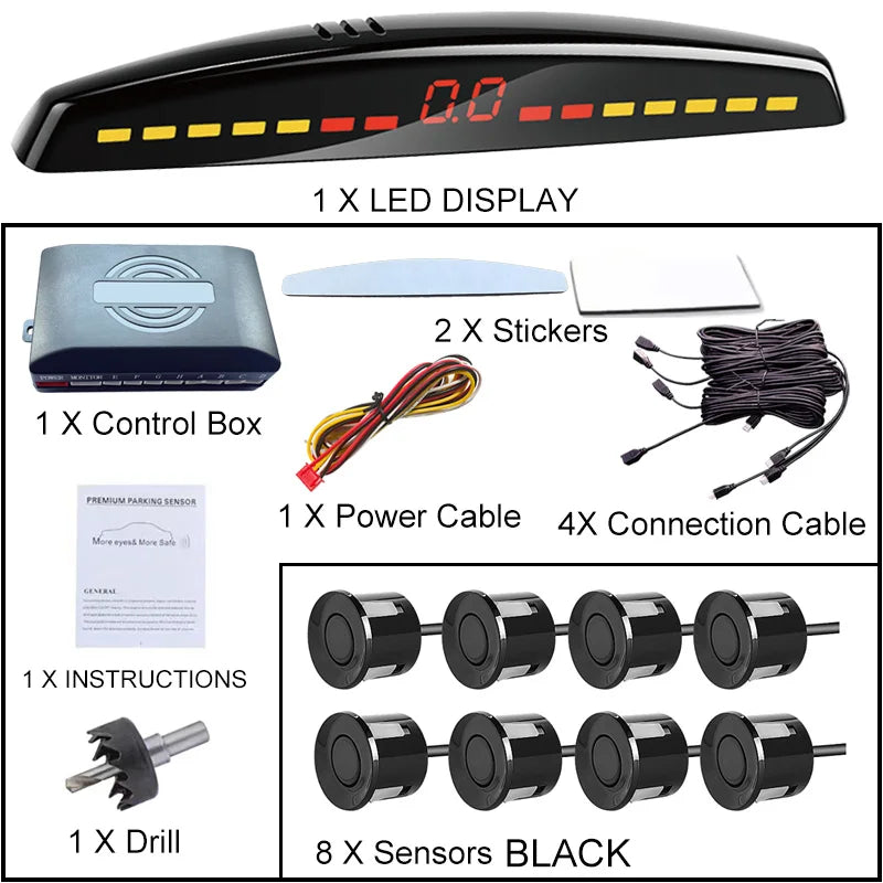 22mm Smart Parking Sensor 12V Universal Car Safety Assistant Visual Audible Alert Easy Install for Safe Driving