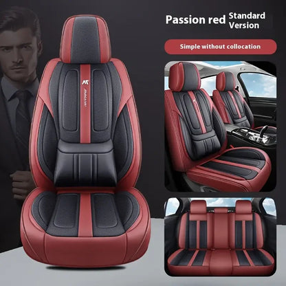 Universal 5-Seat Car Seat Cover 360° Full Coverage with Integrated Waist Support And Side Pockets for Most Vehicle Interior