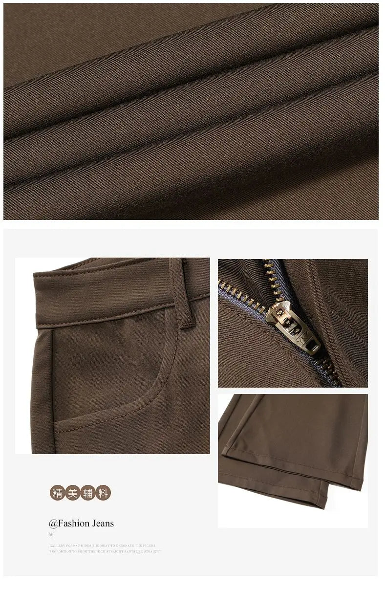 Spring 2026 Anti-wrinkle Flared Black Slimming Casual Pants New Thin Low-waisted Loose Flared Pants