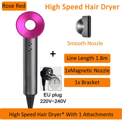 7 in 1 Hair Dryer Professional with Cold Hot Air Functionality Negative lon Blow Quick Dry Leafless Salon Home Hairdryer