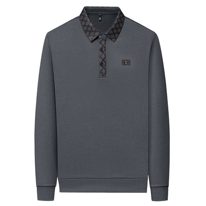 High quality brand long sleeved men's polo shirt autumn fashion personality collar and Z-letter badge design casual Paul T-shirt