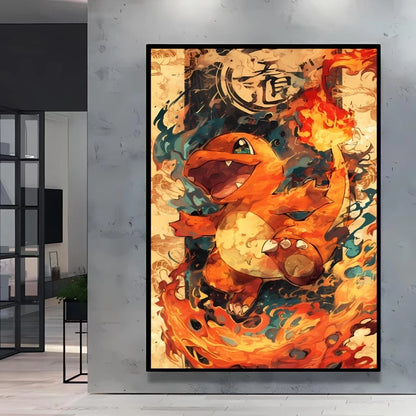 High Quality Pokemon Arcanine Pikachu Wall Painting with Unique Designs and Gorgeous Colors Adding A Touch of Brightness To Wall