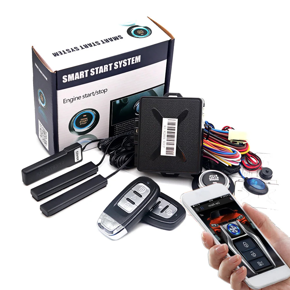 Start button system Car alarm with autostart Universal central locking Remote starter kit Automotive start stop For Toyota/Audi