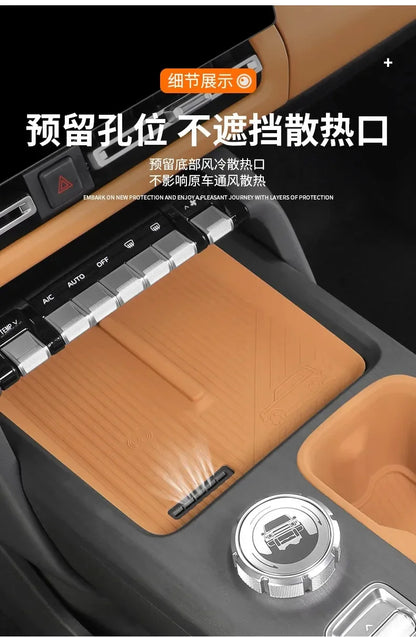 For Chery ICAR V27 2026 Silicone Cup Holder Mat Wireless Charging Anti Slip Pad Tailgate Storage Box Interior Accessories Kit