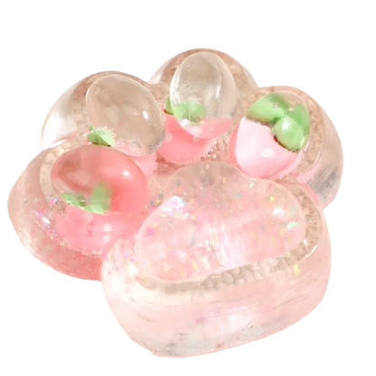Fruit Cat Paw Squeeze Toy Kneading Soft Fruit Pinch Fidget Toy Handmade Cat Paw Slow Rebound Decompression Toy Children Gifts