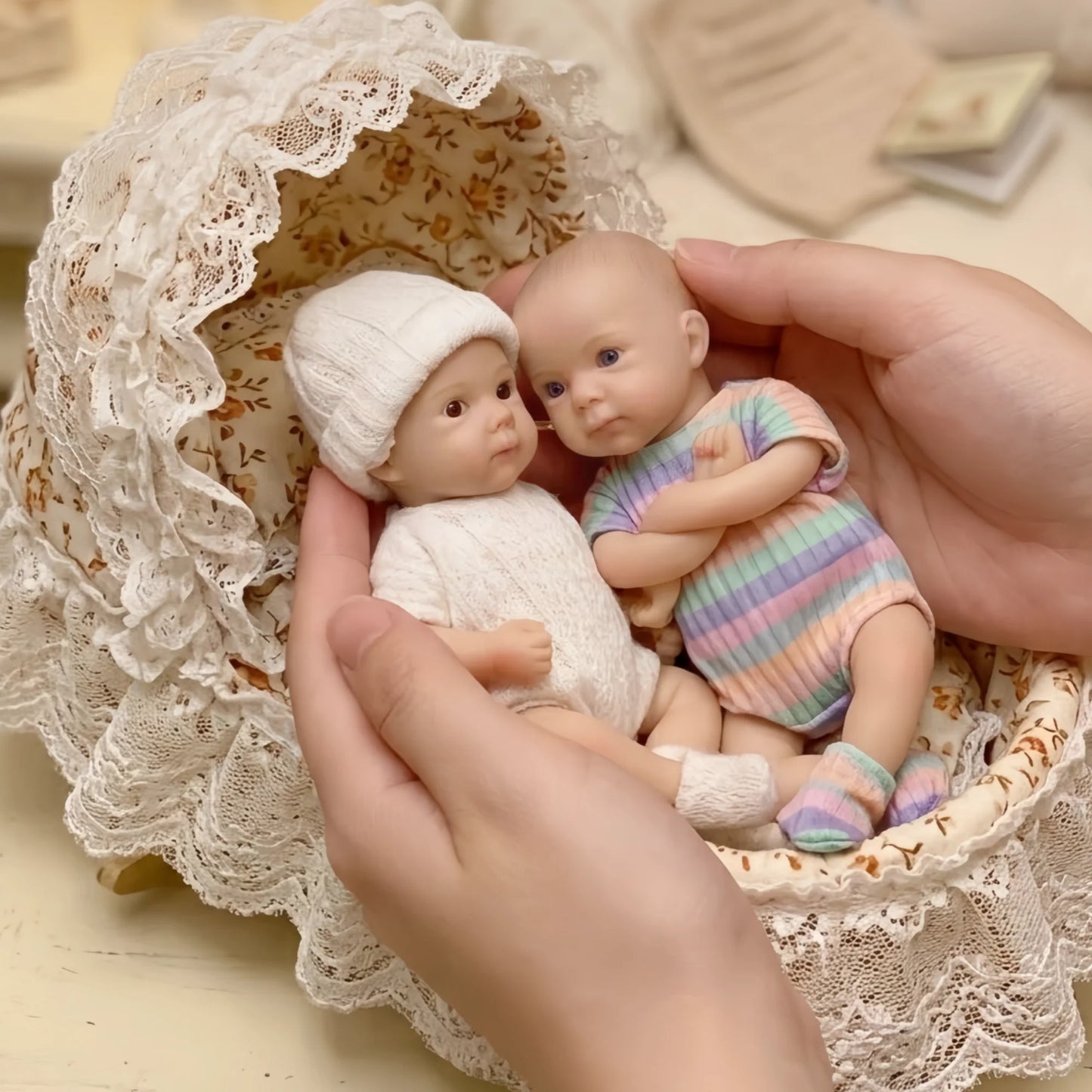 1PCS/15cm Cuddly Mini Bettie Palm reborn babies silicone realistic Girl&Boy Washable Soft Touch Lifelike Mini Silicone Doll