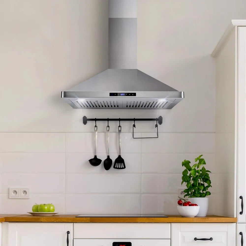 30 in. 380 CFM Ducted Wall Mount Range Hood, Touch Controls, LED Lights