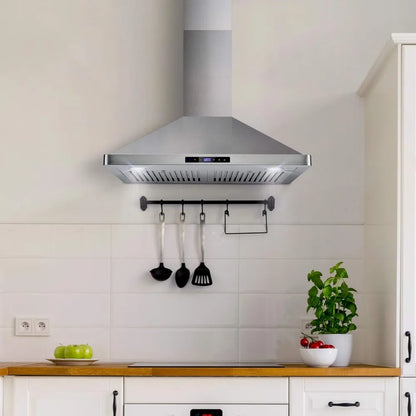 30 in. 380 CFM Ducted Wall Mount Range Hood, Touch Controls, LED Lights