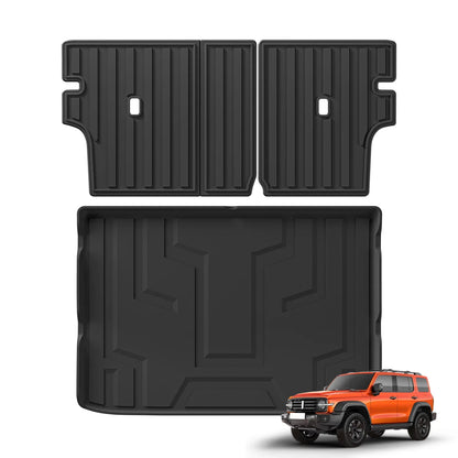 for GWM Tank 300 2024 2025 Car Floor Mats Cargo Liner Trunk/Backrest Mat TPE 3D All Weather Right Hand Drive Black