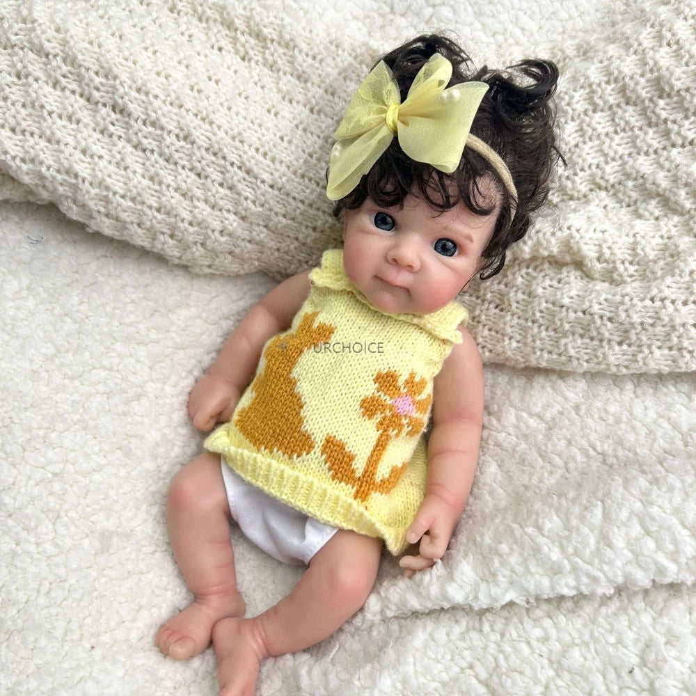 Mini 12Inch Open Eyes Bettie with Rooted Hair Full Soft Silicone Reborn Baby Doll Washable Body Doll Birthday Christmas Gift