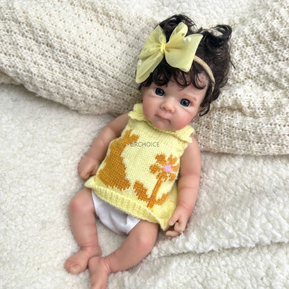 Mini 12Inch Open Eyes Bettie with Rooted Hair Full Soft Silicone Reborn Baby Doll Washable Body Doll Birthday Christmas Gift