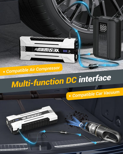 YESPER 4120A Car Jump Starter | 26800mAh | 12V Power | Gas/10.0L Diesel | Power Bank + 3-Mode Light