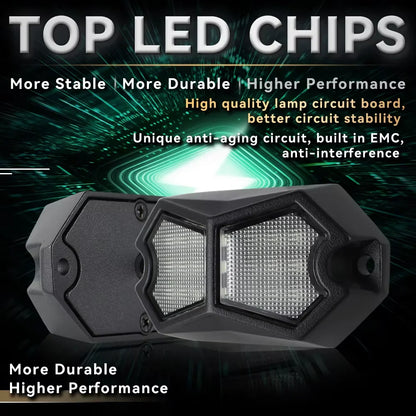 Exterior Atmosphere Light Auto Bottom Light Lamp Underbody Led Neon Lights 18 LED Car Truck LED Rock Light 12V 24V Van Lorry