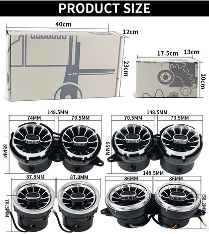 For Mercedes Benz W205 C-Class GLC X253 W213 E-Class W222 S-Class W117/W156/W176 CLA GLA Turbine Nozzle Air Vents Ambient Light