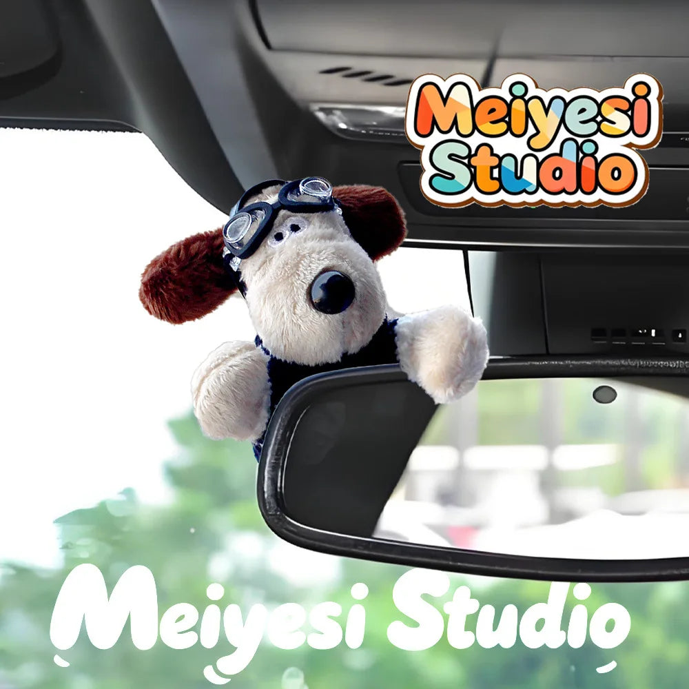 Cute Puppy Rearview Mirror Ornament, Lying Doll, Car Decoration, Central Control Screen Car Doll, Interior Accessories for Women