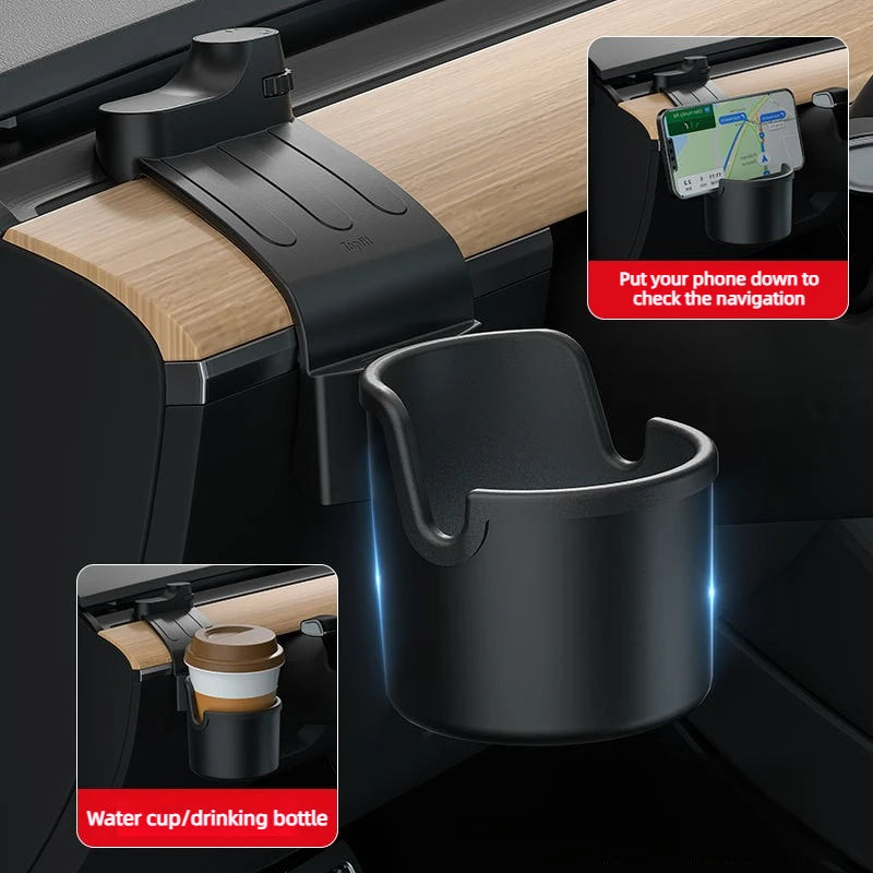 For New Tesla Model Y Juniper 2025+ Model 3 Highland 19-25 Dashboard Water Cup Holder Car Instrument Panel Tidying Phone Holder