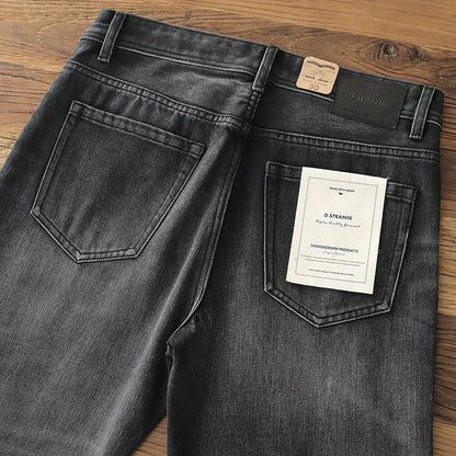 Autumn New American Retro 14OZ Thickened Denim Jeans Men's Fashion Washed Old Heavyweight Straight Casual Pants