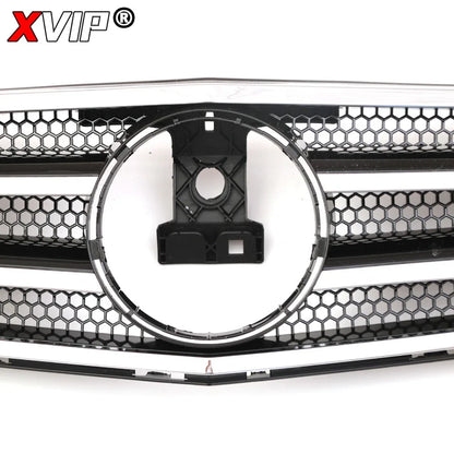 XVIP Glossy Black A - Style Racing Grille Chrome Bumper Grill For Mercedes Benz C-Class W204 08-14 C200 C230 C250 C280 C300 C350