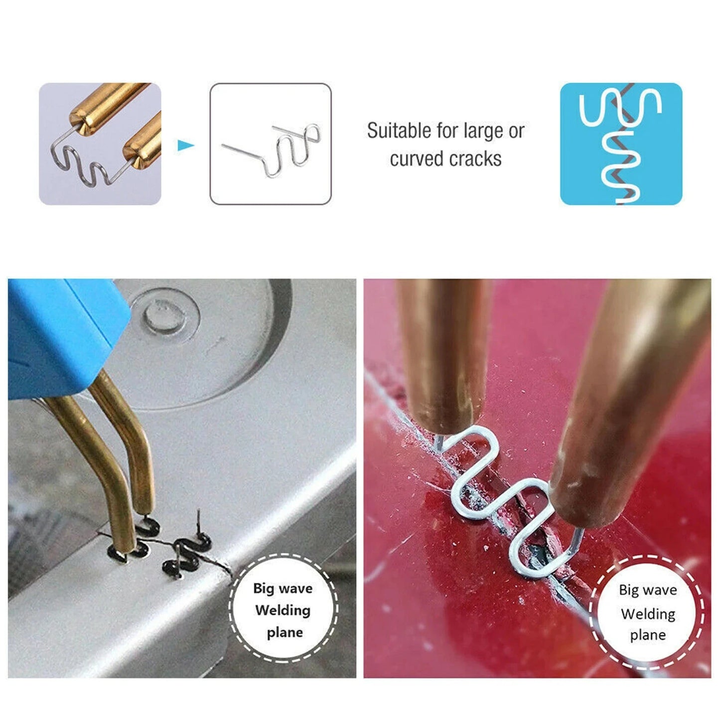 100-600Pcs Auto Plastic Repair Welding Nails Car Bumper Repair Welded Stud Precut Wave Nails Machine Welding Hot Stapler