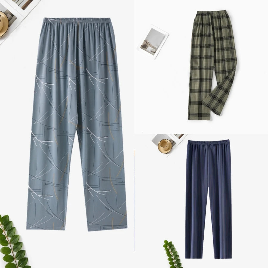 Spring, Autumn and Winter Men's Single-Piece Pajama Pants, Thickeneded Pants, Plus Fat, Large Size, Casual, Can Be Worn Outside, Fashionable Home Pants