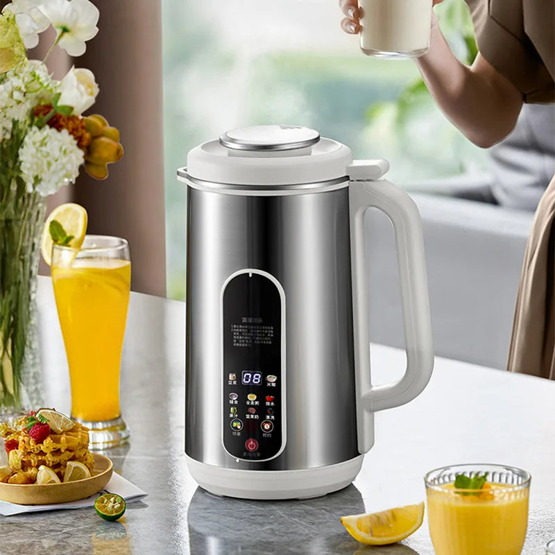 1.2L Soymilk Machine Stainless Steel Electric Milk Frother Multifunctional Large Capacity Household Blender