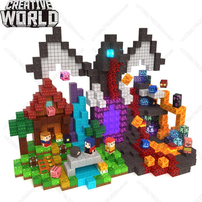 Magnetic Building Blocks Mine World Magnetic Forest House Lava Brick Cube Toys Set STEM Sensory 2026 Gift for 3+ Boy Girl Kid