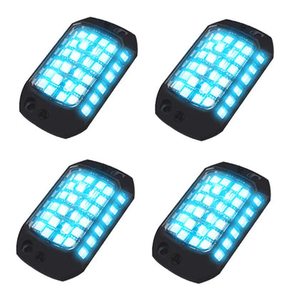 4 Pcs 36 LED Rock Light 3D Lens Car Underglow Chassis Light Universal for Jeep Truck SUV ATV UTV Motocycle Decorative Accessorie