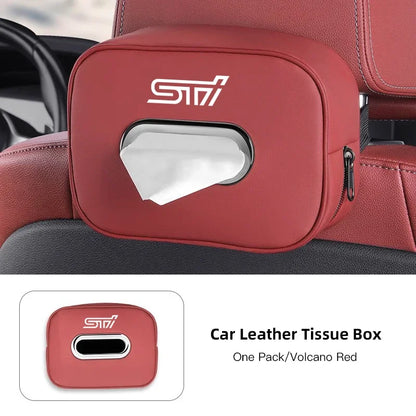 High-capacity Car Interior Tissue Box Kleenex Storage Bag Accessories For Subaru STI Forester Impreza Legacy Outback XV BRZ WRX
