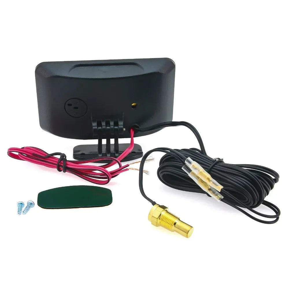 Car LCD Water Temp Meter + Voltmeter Gauge 2in1 Temp Voltage Meter 10mm Water Temp Sensor 12V 24V
