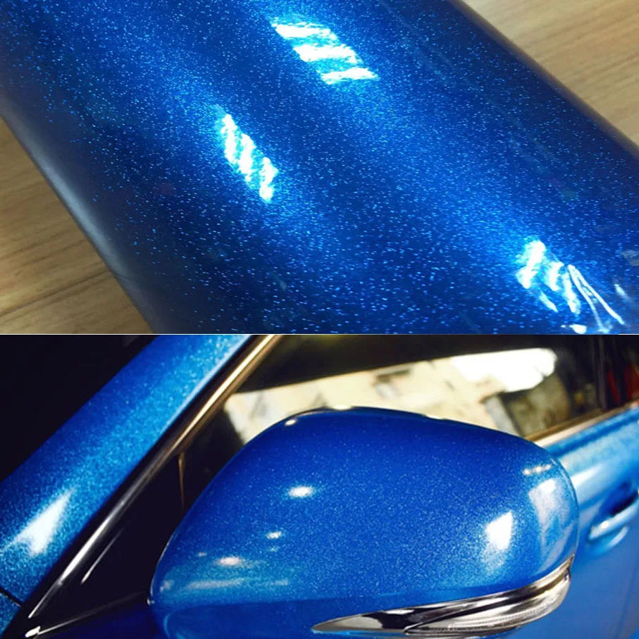 12/30/50/58X100CM/LOT FOR CHOICE Premium Blue High glossy diamond vinyl wrap film with air free bubble
