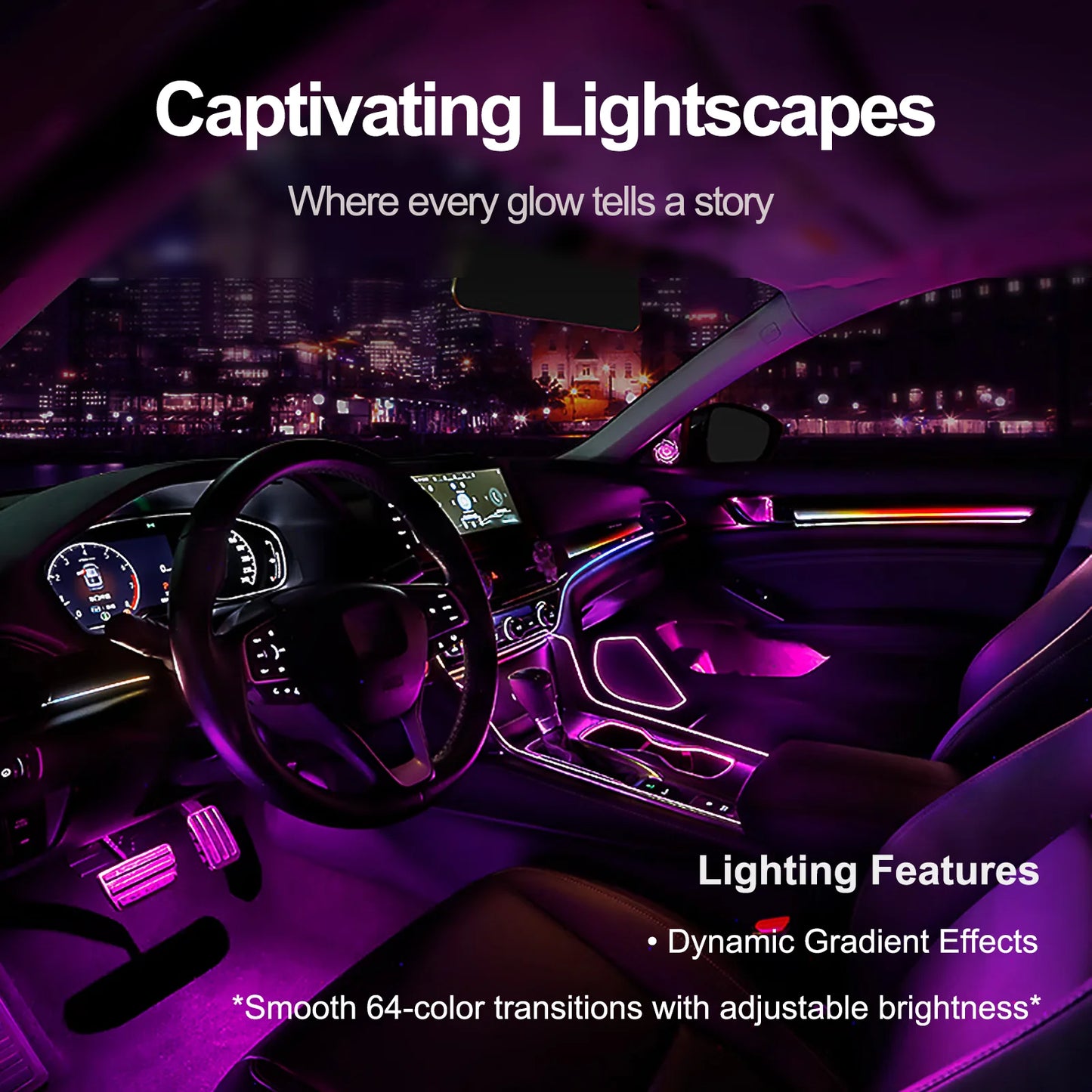 EZoneTronics Custom Ambient Lighting Kit for 2018–2022 Honda Accord. 1:1 OEM, Vehicle-Specific Fit,App & Button Control.