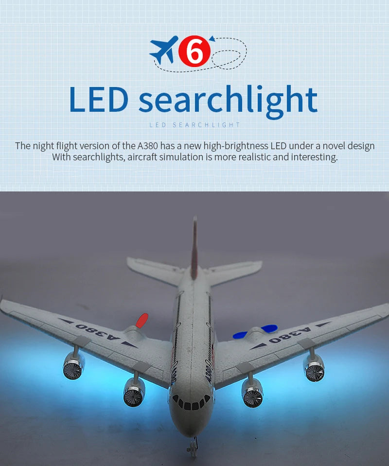 Hot Gyro Airplane Airbus A380 RC Airplane Foam Toys 2.4G Fixed Wing Plane Outdoor Toys Drone  Easy Fly Children Gift