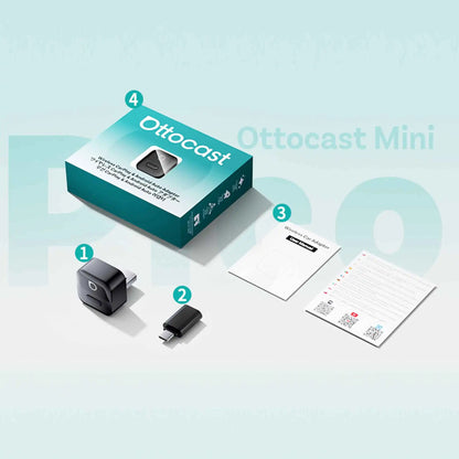 Ottocast Wireless Android Auto CarPlay Adapter Mini Pico 2 in 1 USB Dongle with Smart Button for Kia Honda Chery Nissan Volvo