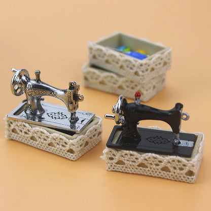 1pc Accessories Miniature Model Toy Simulation Mini Sewing Decoration(Silver)