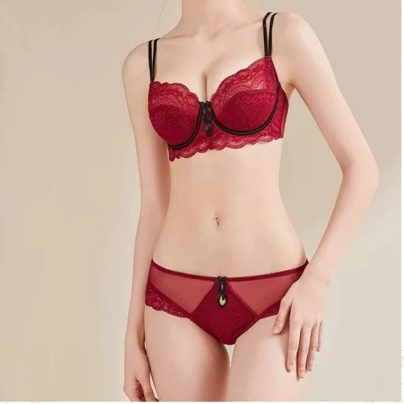 Plus Size Minimizer Bra Set DE Cup Large Bust Thin Cup Soft Underwire Anti Sagging No Show Breathable Daily Lingerie Underwear