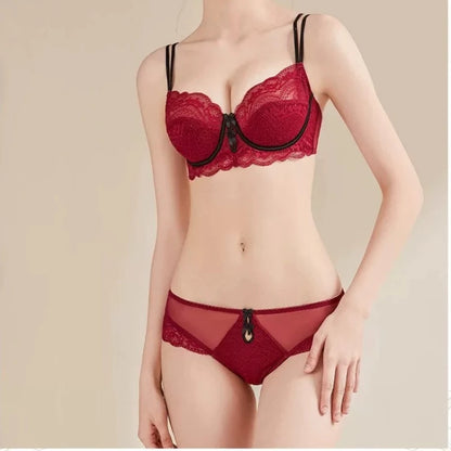 Plus Size Minimizer Bra Set DE Cup Large Bust Thin Cup Soft Underwire Anti Sagging No Show Breathable Daily Lingerie Underwear