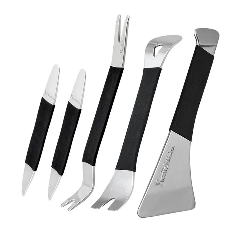 Hamei Professional Polished & Thickened Auto Trim Tool Set Heavy Duty Pry Bar Kit