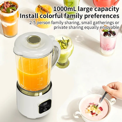 1000 ML Household Juicer Blender Dual-blade digital display juicer USB Rechargeable Ice Crusher Electric Fruit Juice Machine