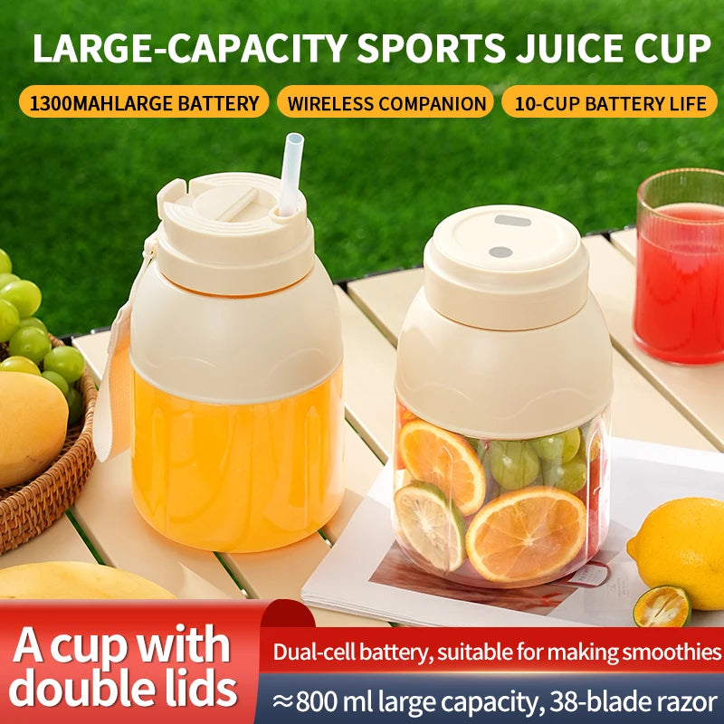 1 set of electric juicer, portable rechargeable blender for smoothies and milkshakes, suitable for office, gym, and travel
