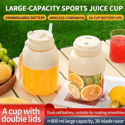 1 set of electric juicer, portable rechargeable blender for smoothies and milkshakes, suitable for office, gym, and travel
