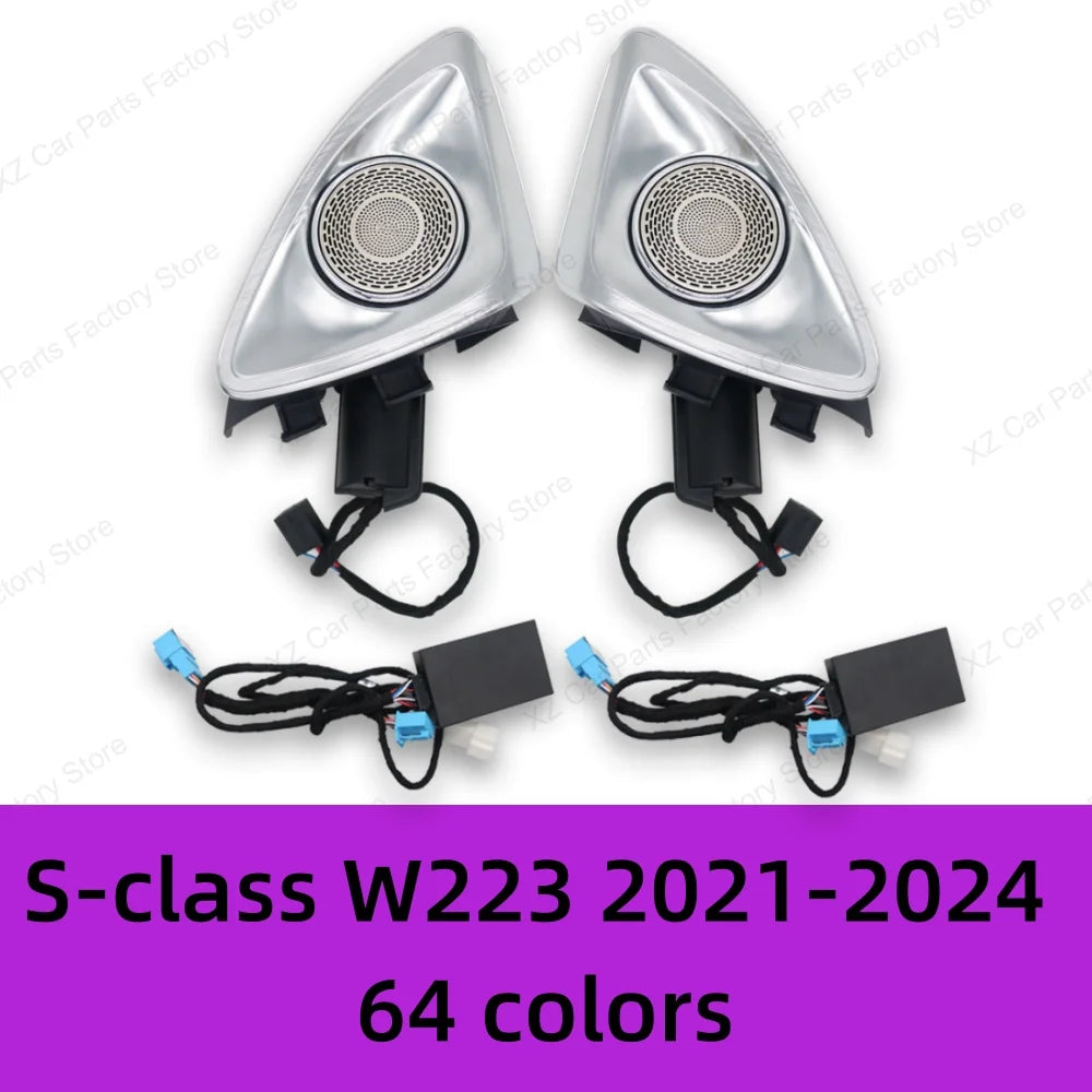 For Mercedes-benz 4d Rotating Tweeter C Glc E S-class W213 W205 W222 W223 X253 Rgb Led Luminous Car Speaker Horn Refit