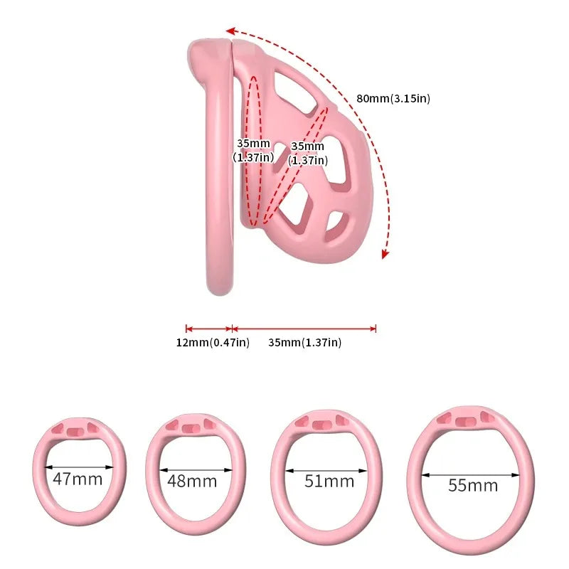 Male Chastity Cage with 4 Size Rings Positive/Negative Chastity Device Sissy Cb Lock Penis Bondage SM Chastity Lock Sex Toys Men