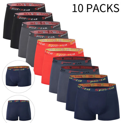 10 Piece Set Of Men's Casual And Comfortable Underwear Simple And Fashionable Boxer Shorts  Youth Cycling And Sports Base Short