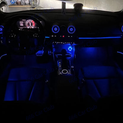 256 Colours Air Vents For Audi A3 S3 RS3 8V 8Y 8P 2004-2020 Car Dashboard Ambient Light LED Air Conditioner Outlet Nozzle Lamp